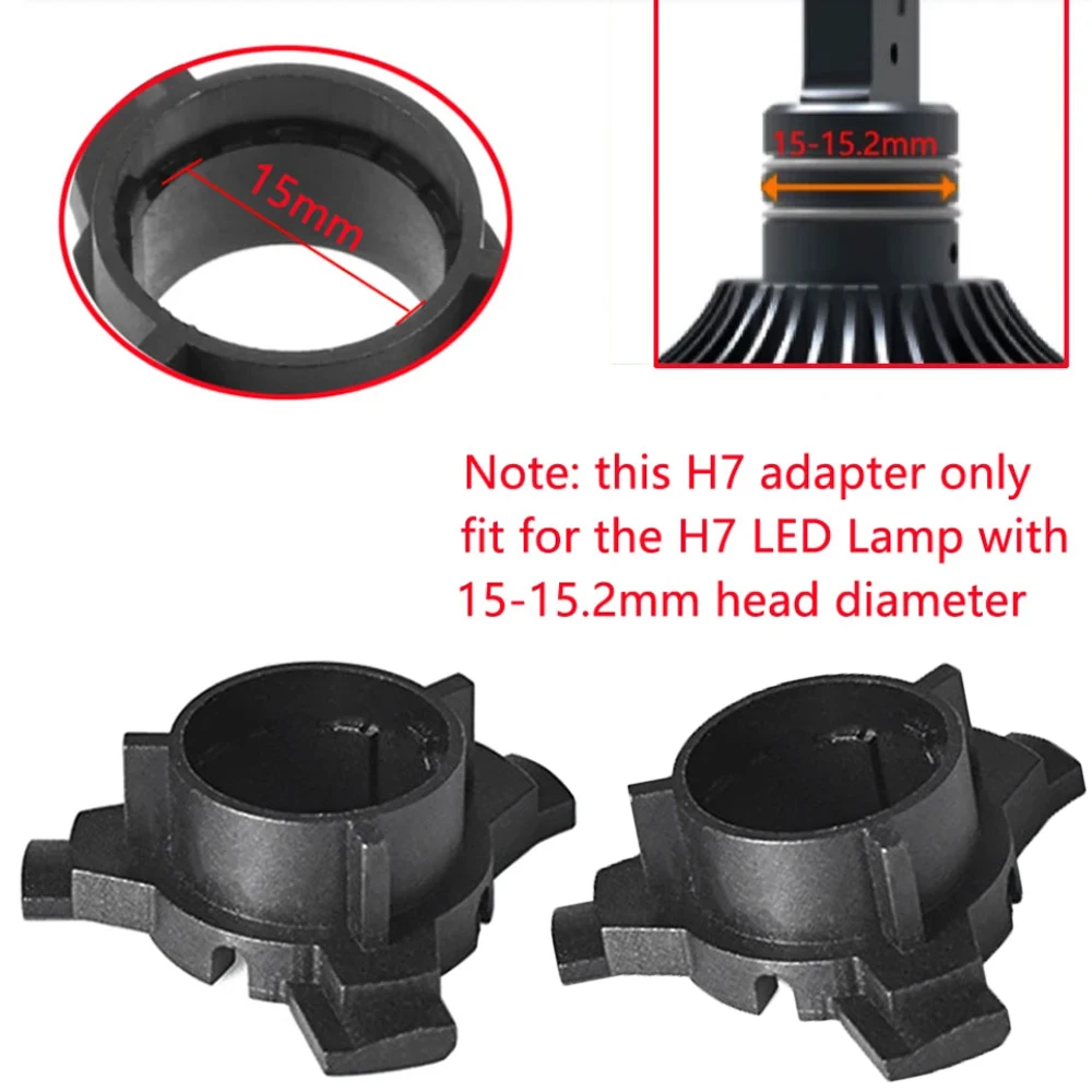 2x Car H7 LED Lamp Base Holder Headlight Adapter Socket for KIA K3 K4 K5 Sorento / Hyundai New SantaFe/Tucson/QASHQAI Sonata 9th