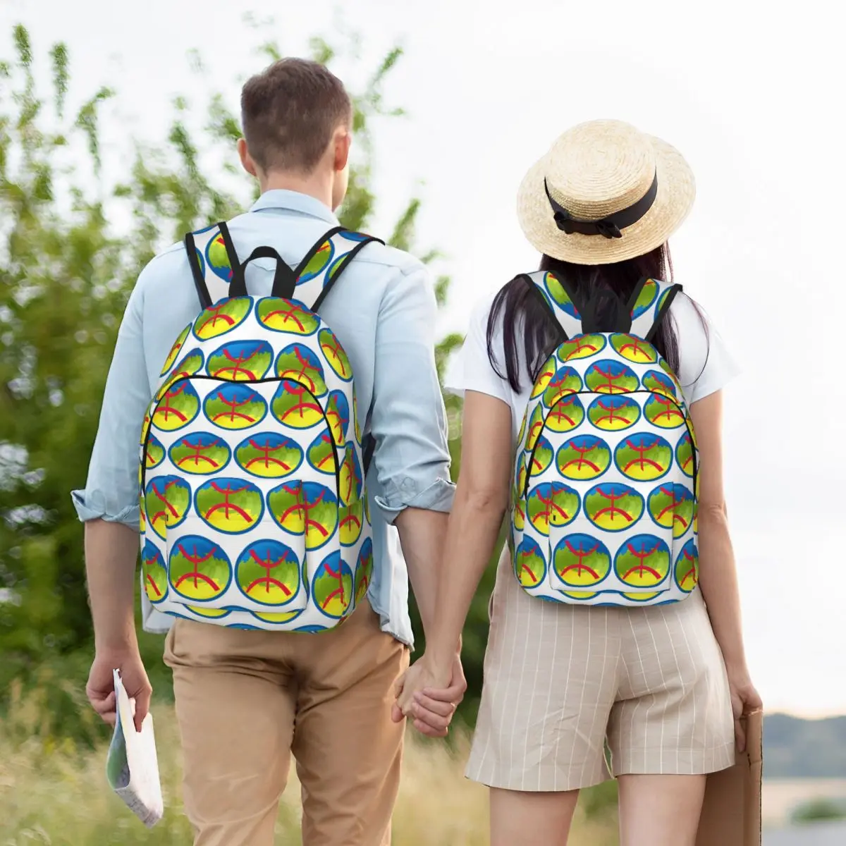 

Berber Kabyle Berbers Amazigh Flag Student Backpack School Bag Hiking Travel Daypack for Boys Girls Bookbag Shoulder Bags