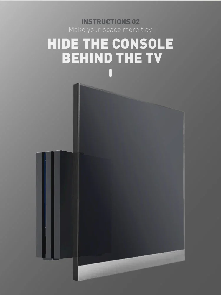 DATA FROG 3-teilige Wandhalterung Aufbewahrungsständer für PS4 PS4 Slim PS4 Pro Spielkonsole Platzsparendes Gaming-Zubehör – Detail 3