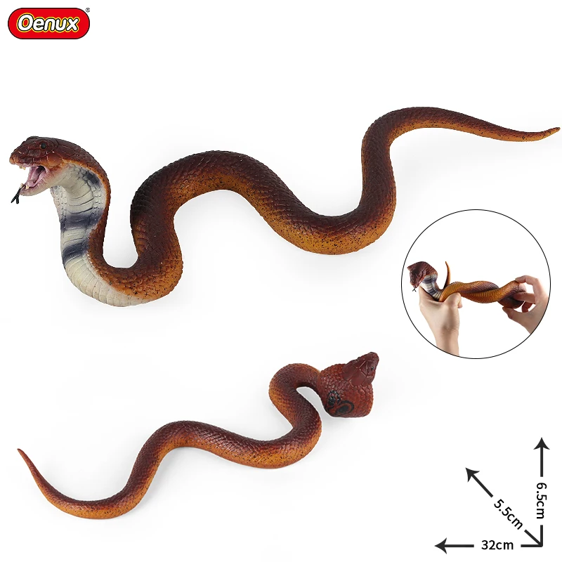 Oenux Reptile Simulation Snake Spider Lizard Insect Animals Model Action Figures Fun Anti Stress Soft TPR Halloween Toy Kid Gift