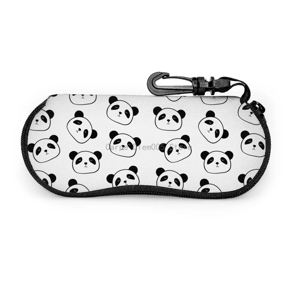 

Cute Panda Pattern Sunglasses Soft Case For Women Men Large Zipper Eyeglass Hook Case