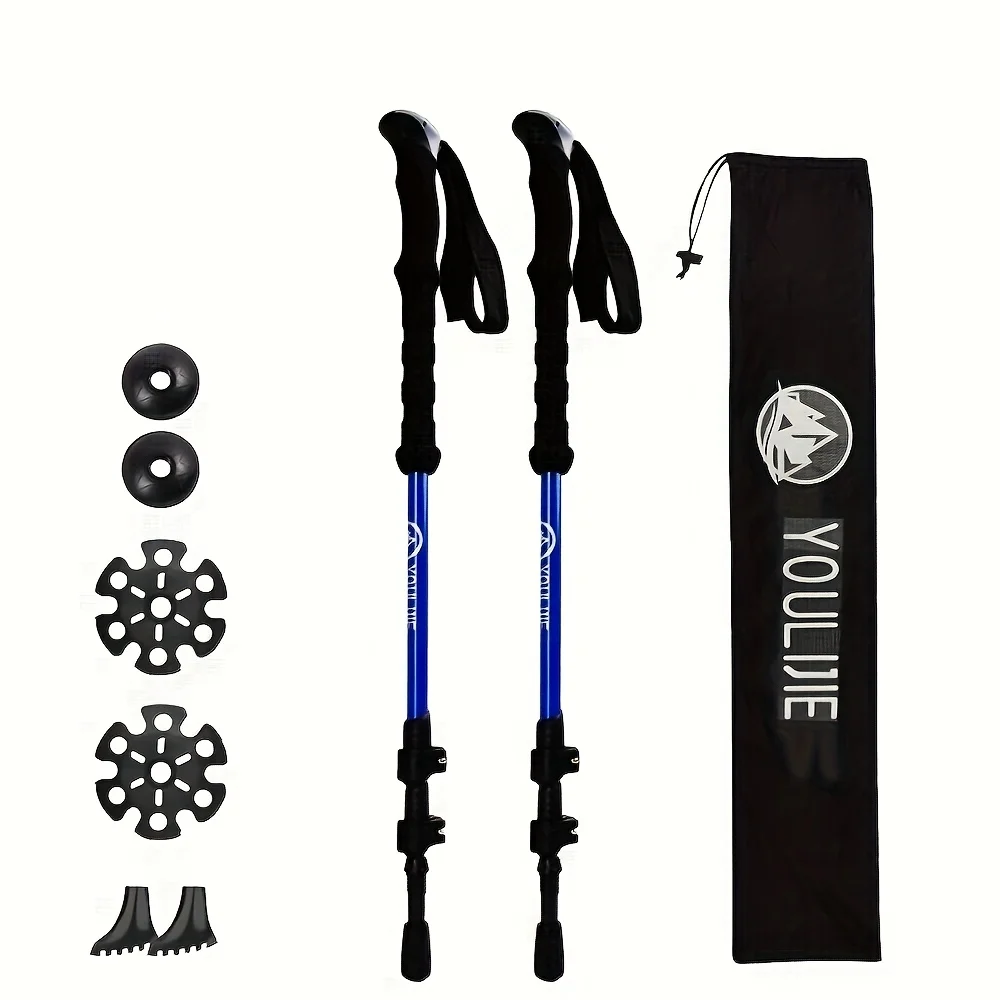 

Набор из 2 карбоновых треккинговых палок: легкие, телескопические, регулируемые, с амортизацией и удлиненной рукояткой для походов, прогулок и активного отдыха