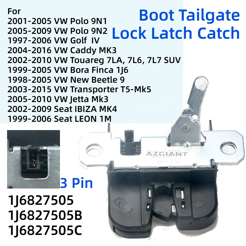 Para VW Polo Golf Caddy Touareg Finca nuevo Beetle Transporter Jetta Seat IBIZA LEON maletero puerta trasera cerradura pestillo actuador Motor