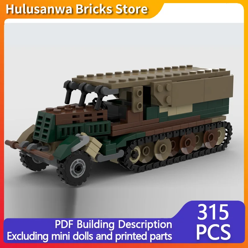 

Сdkфз. 9, модель полудорожечного трактора времен Второй мировой войны, MOC, строительные кирпичи, военное оборудование, модульные технологии, подарки, праздник, сборка, детские игрушки