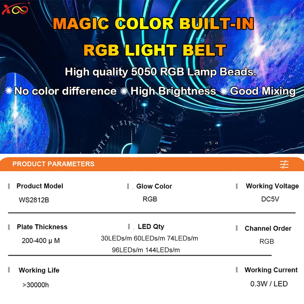 DC5V WS2812B Led Lights WS2812 RGBIC Led Strip Light 2812 Elastyczne indywidualnie adresowalne inteligentne piksele Magic Tape Light