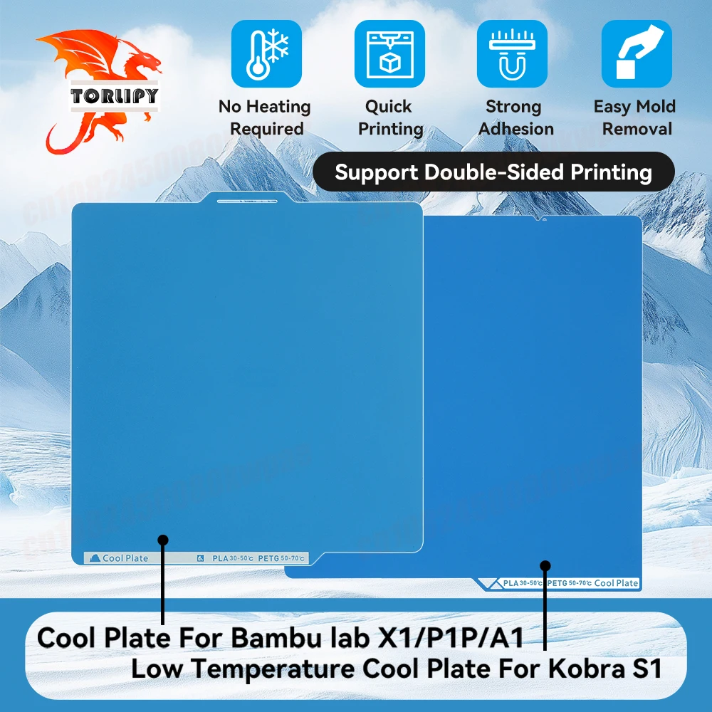 Cold Plate For Bambu Lab X1/P1P/A1 Kobra S1 256x256mm/ 264x276mm Spring Steel Double-sided Printing Heat Bed 3D Printer Parts
