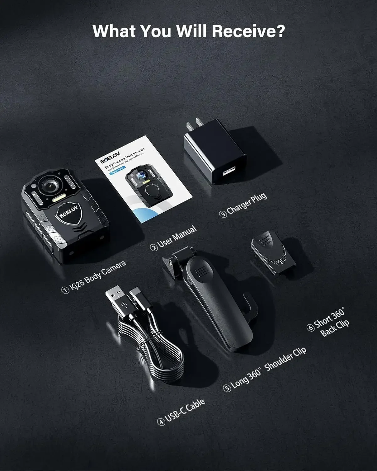 BOBLOV New Arrival 1080p 3000mAh 13Hrs Recording Night Vision Wearable Camcorder Security Body Worn Camera view 6