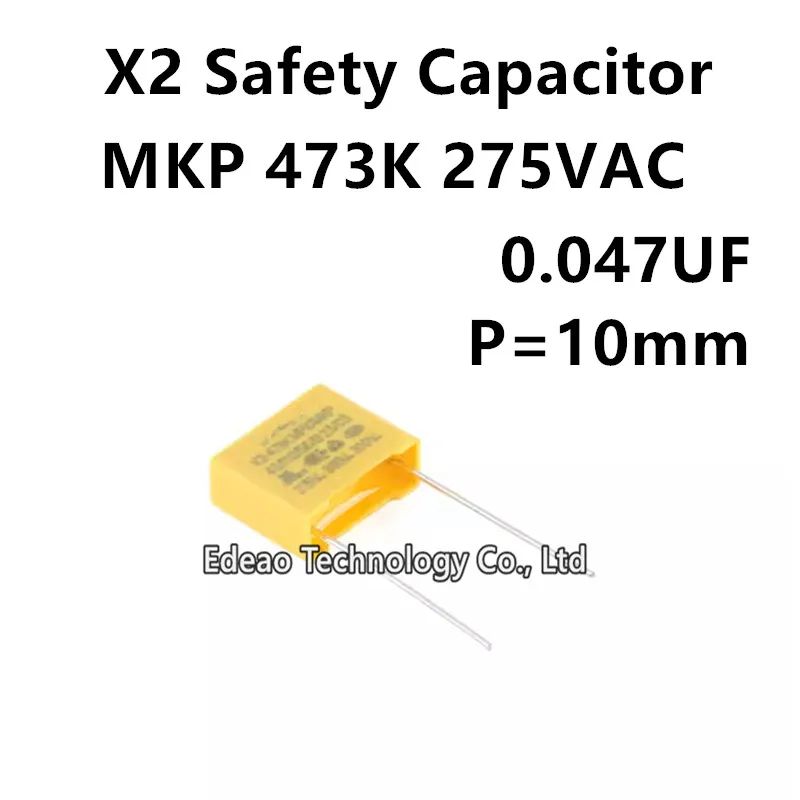 10~20PCS/LOt NEW X2 Safety capacitor 473K 275VAC MPX MKP 0.047UF 275V 10% X2 275V473K Pitch10mm Polyester Film Capacitors