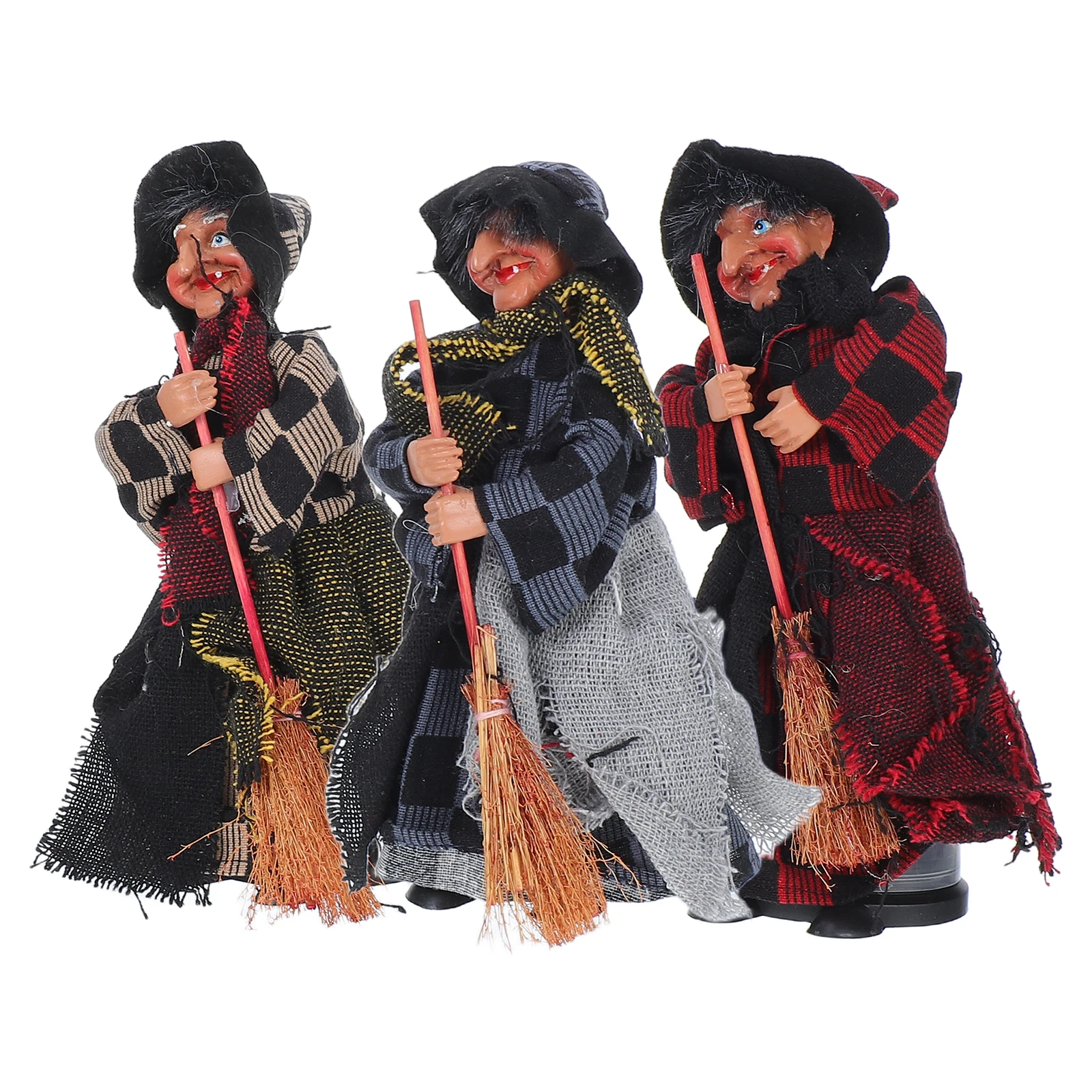 

Halloween Witch Ornaments Wicked Figurines Broomstick Decor Flying Decorate Spooky Hanging Sculptures