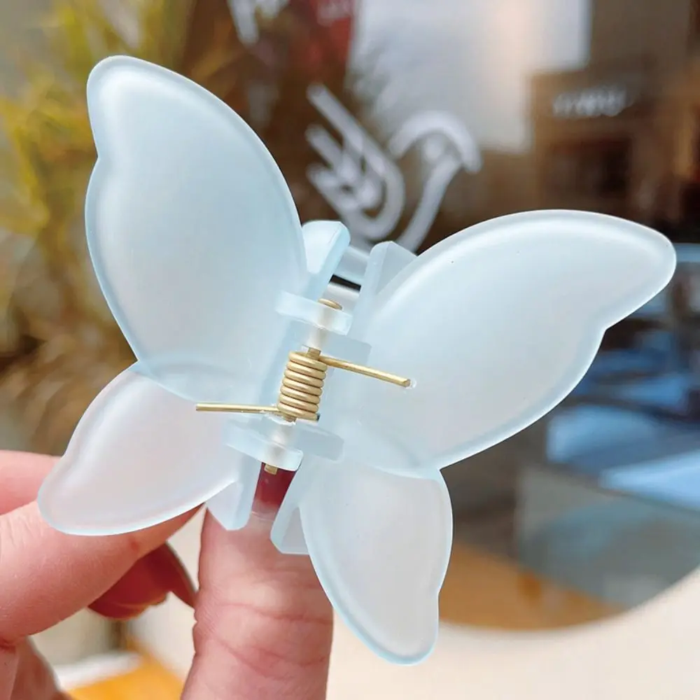 New Colorful Butterfly Hair Claw Clip Gradient Transparent Hair Clip Hair Accessories Matte Barrette Women