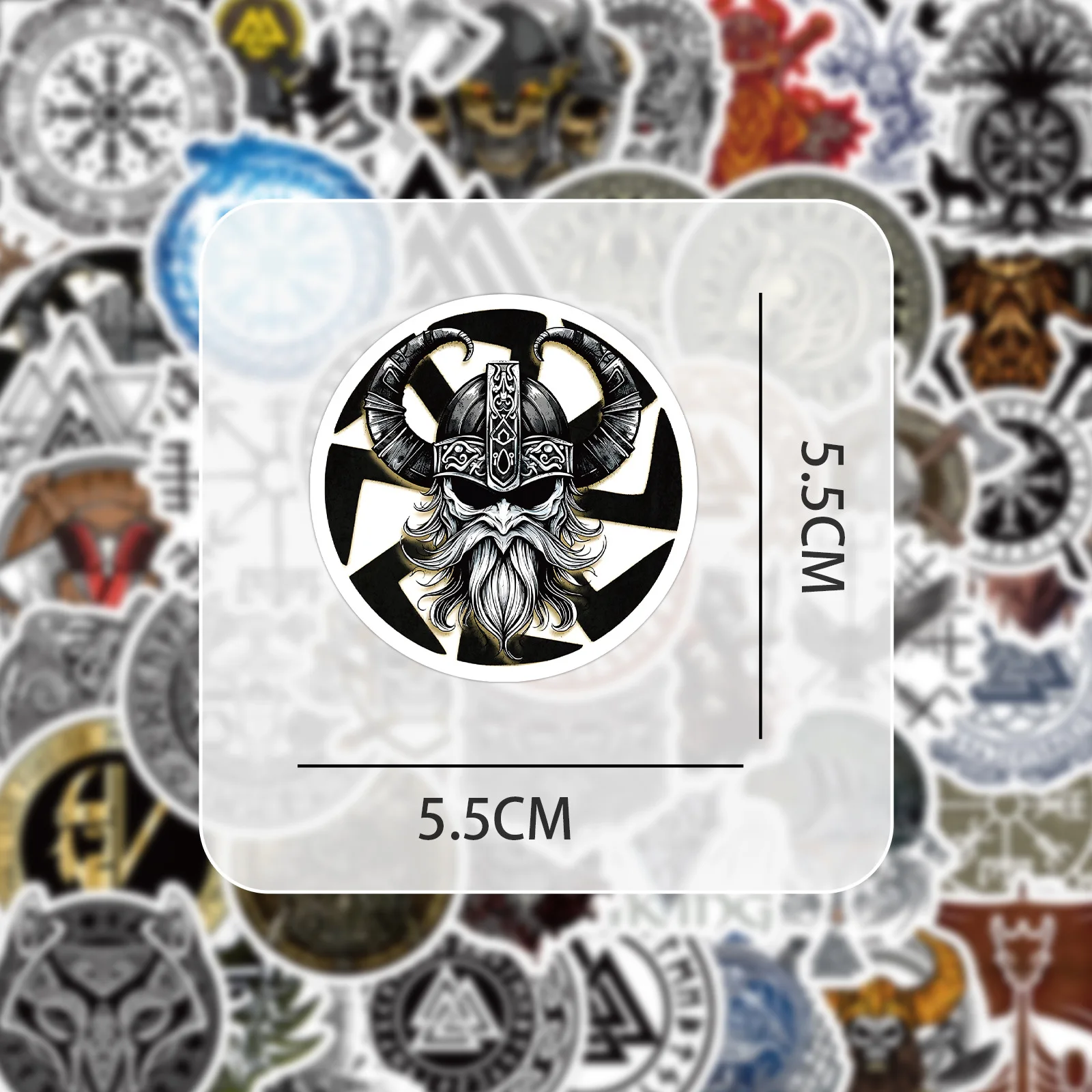 50PCS Cartoon Viking Logo Cool Stickers Graffiti Decal Kids Toy for Laptop Skateboard Bicycle Desk Waterproof Stickers