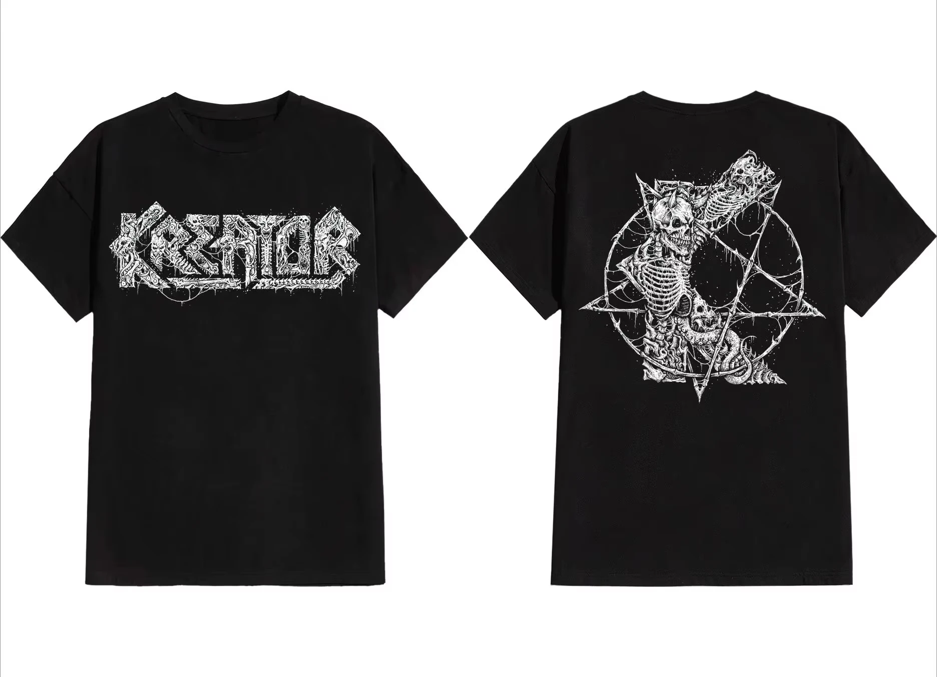 

Роскошный бренд Kreator, темная художественная летняя хлопковая футболка унисекс с принтом на краях пентаграммы и коротким рукавом, летняя модная комфортная футболка