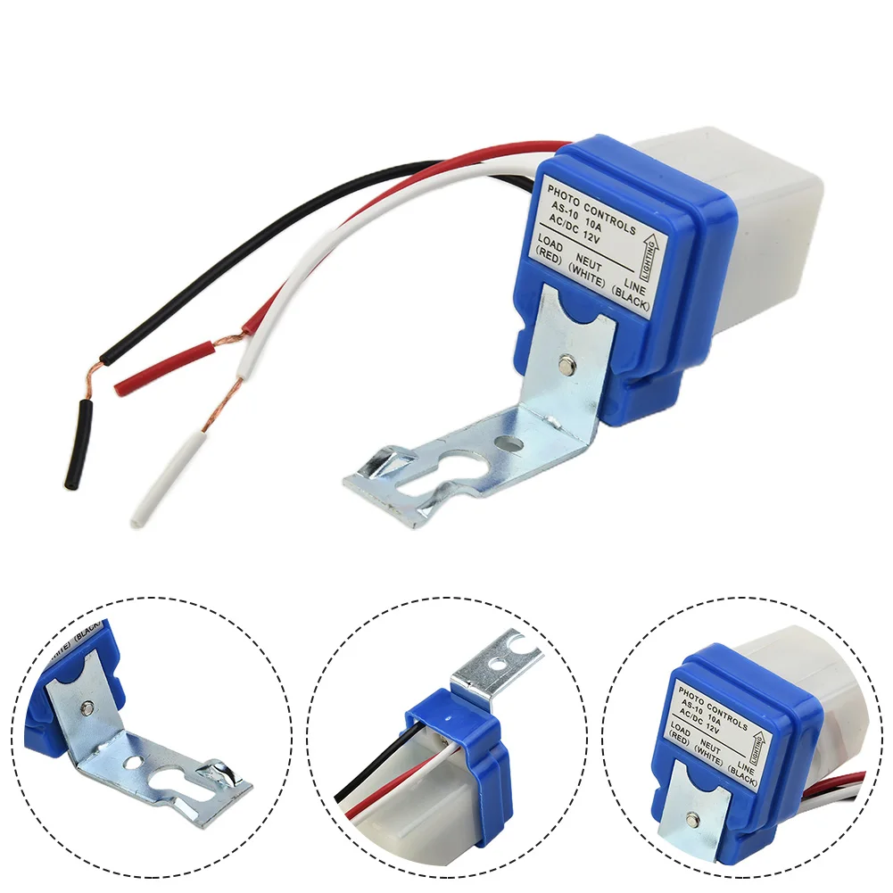 Automatic Photo Control Switch 10A 12-220V 1pcs 5*4.2*3.3cm AC/DC Controller Switch Street Light Factories Garden