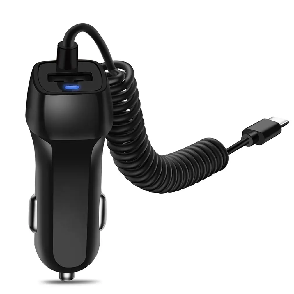 Car Charger With USB Cable Mobile Phone Charger For Phone Micro USB Type C Cable Fast Car Phone Charger