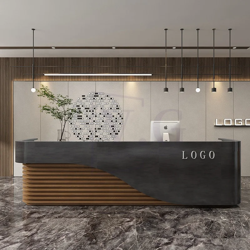 Solid 1 Piece Reception Desk Office Furniture Modern Reception Desk Beauty Salon Small Custom Color Service Color