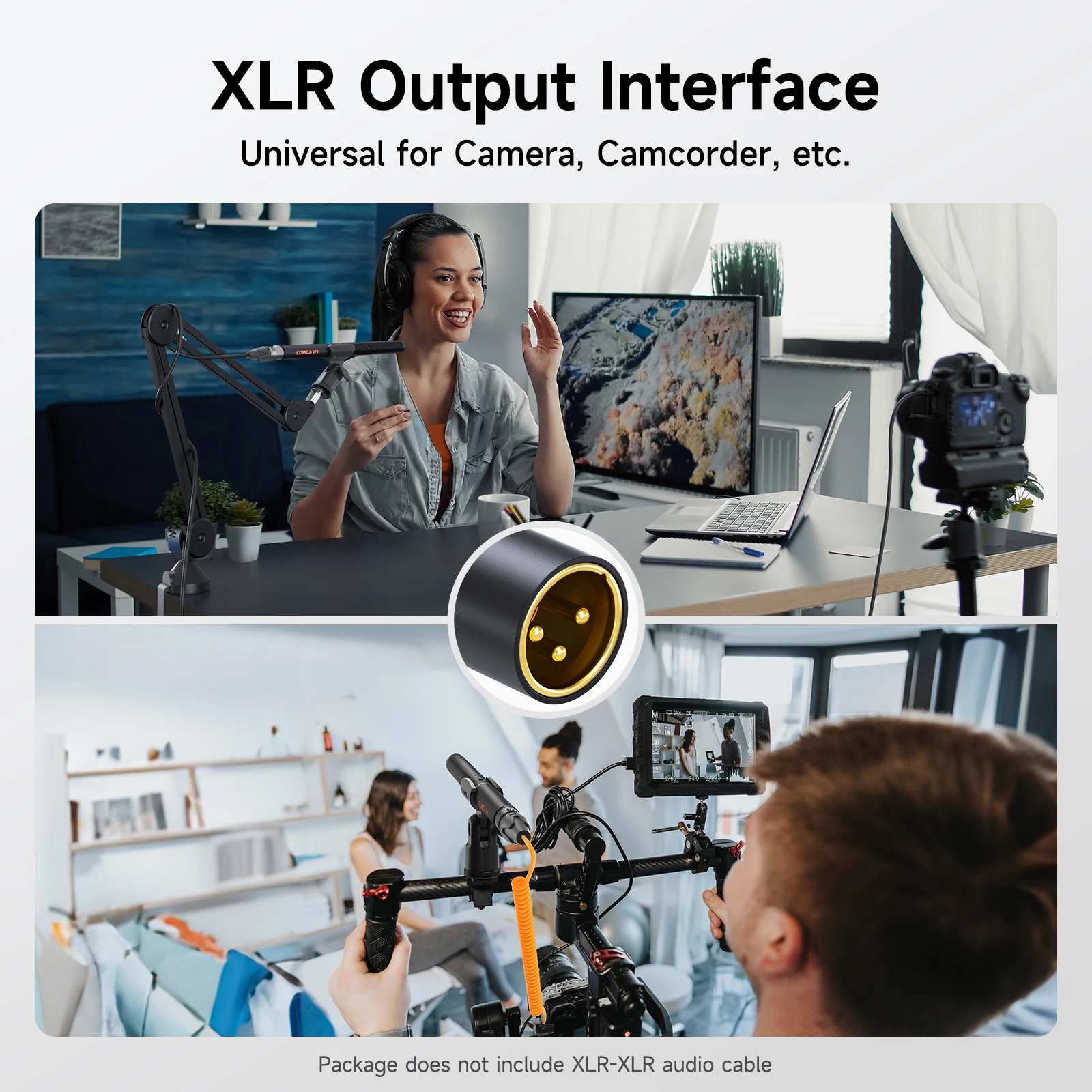 ميكروفون COMICA VP3 Super Cardioid XLR الاحترافي لتصوير الفيديو المباشر وصناعة الأفلام يدعم ميكروفون الطاقة المزدوج