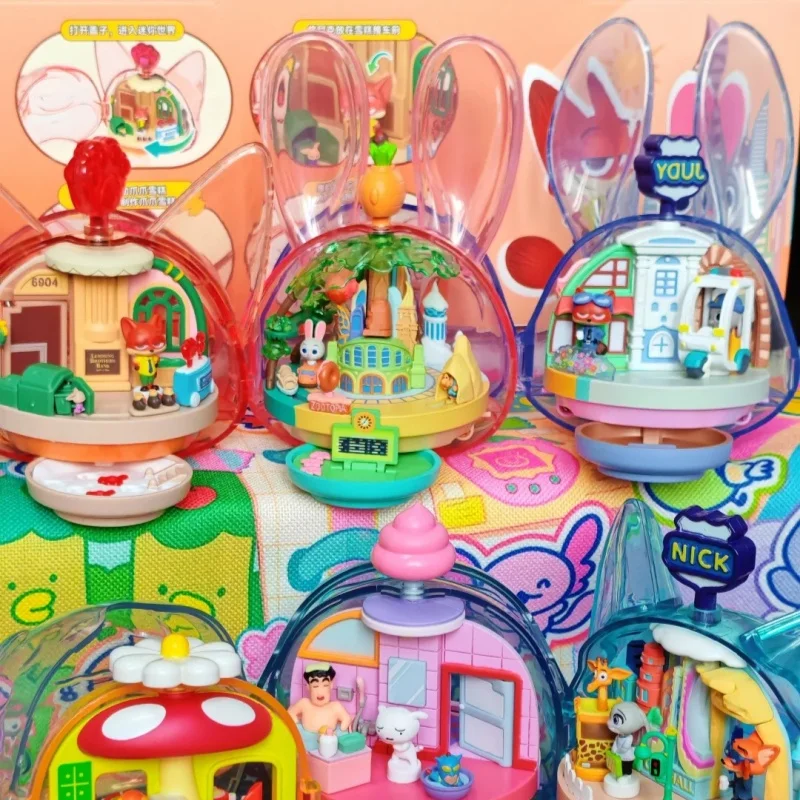 

Mimi King Genuine Zootopia Spin Play Blind Box Judy Nick Articulated Jointed Doll Interchangeable Scene Cartoon Peripheral Gift