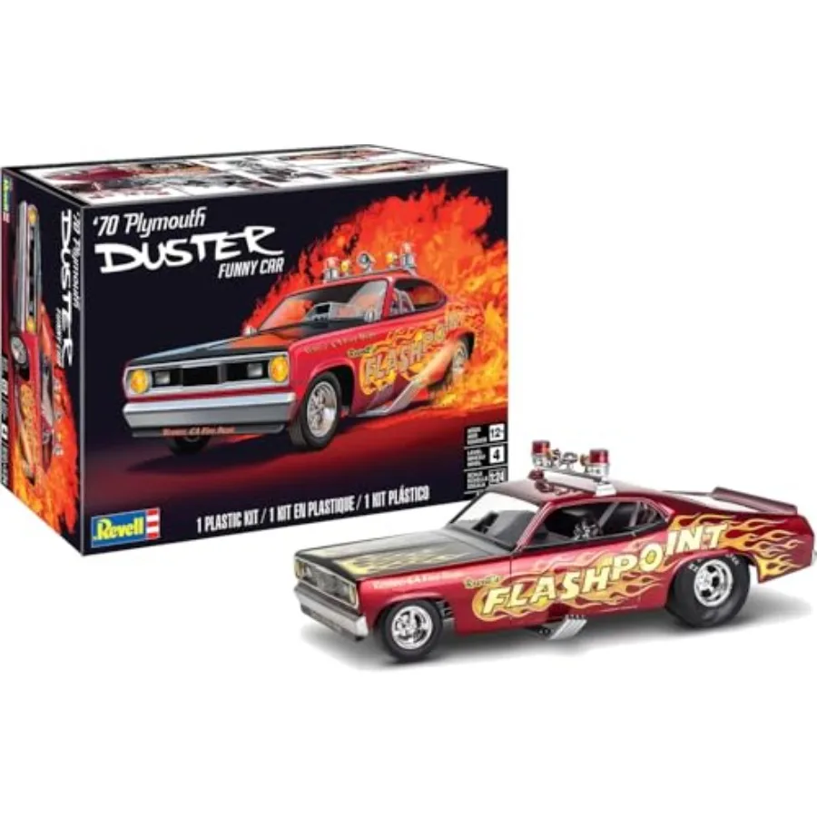 14528 '70 Plymouth Duster Funny Car 1:24 Scale 100-Piece Skill Level 4 Model Car Building Kit