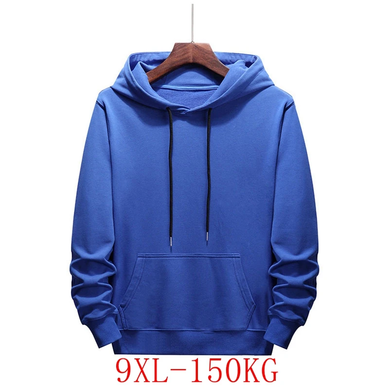 

Fall New Large Size Casual Hooded Sweater 9XL150KG 8XL 7XL 6XL Fashion Men's Pocket Pullover Sports Sweater 6 Colors Available