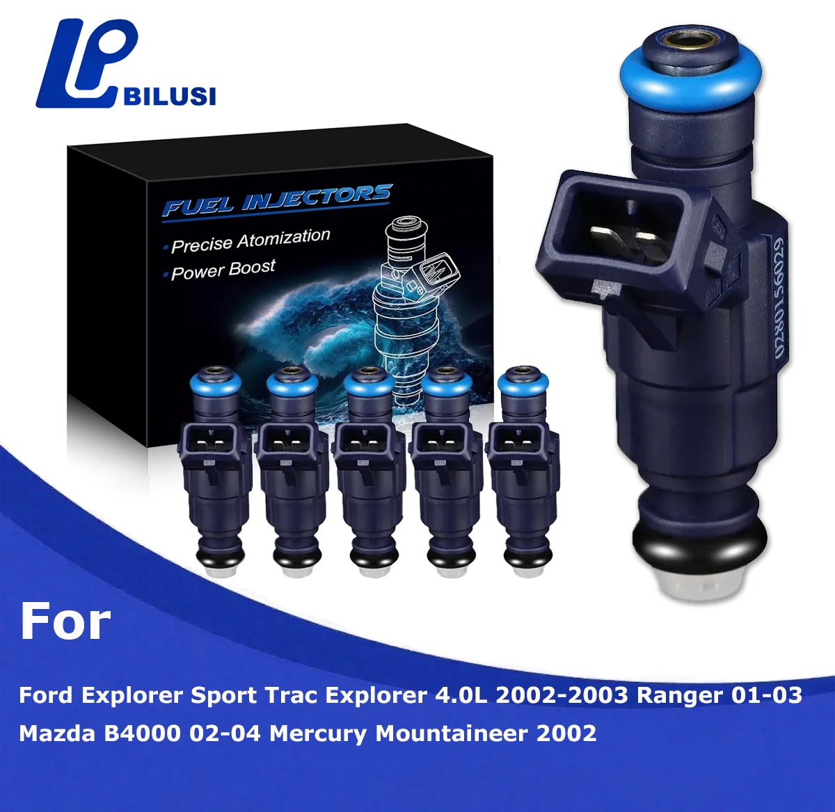 

Bilusi 0280156029 4.0L Fuel Injectors For Ford Ranger Explorer Explorer Sport Trac 2002-2003 For Mercury Mountaineer 2002 FJ438