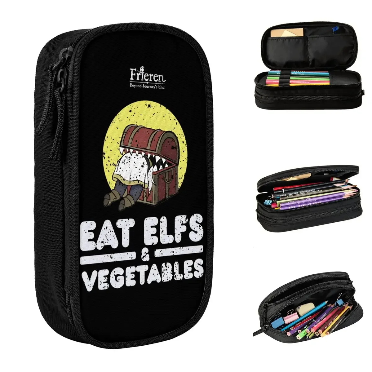 

Lovely Frieren Beyond Journey's End Pencil Cases Pencilcases Pen Holder for Girls Boys Big Capacity Bag Office Zipper Stationery