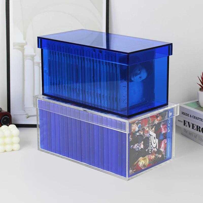 

Acrylic CD Storage Box for PS5 Disc Switch Game Cassette Disc Album Storage Collection Dustproof Box Holder Desk Rack Organizer