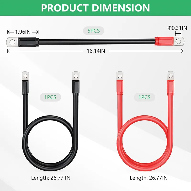 Suitable for Ezgo Txt 1994-up 36 and 48 Volt 4 No. 7 Pc Ac/Dc Line Golf Cart Battery Cable Set