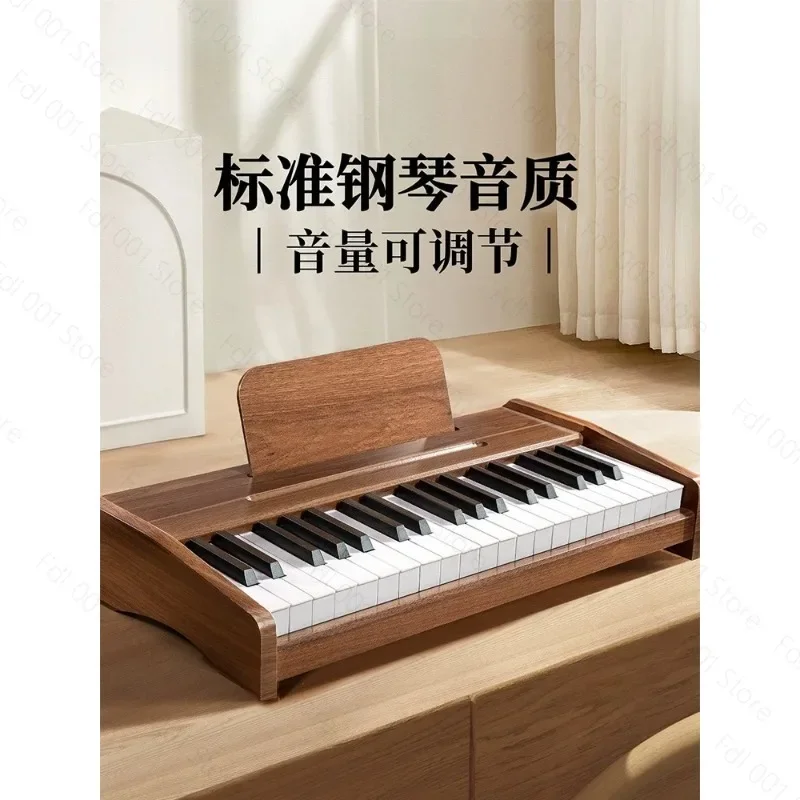Wooden 37‑Key Kids Electronic Piano for Children Beginners Music Enlightenment Musical Instrument