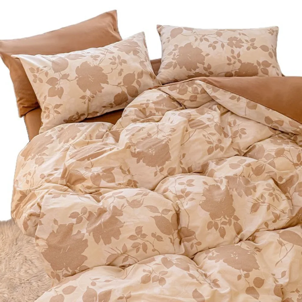 Pure Cotton Brushed Four Piece Bed Set Single Size Thickened Home Use