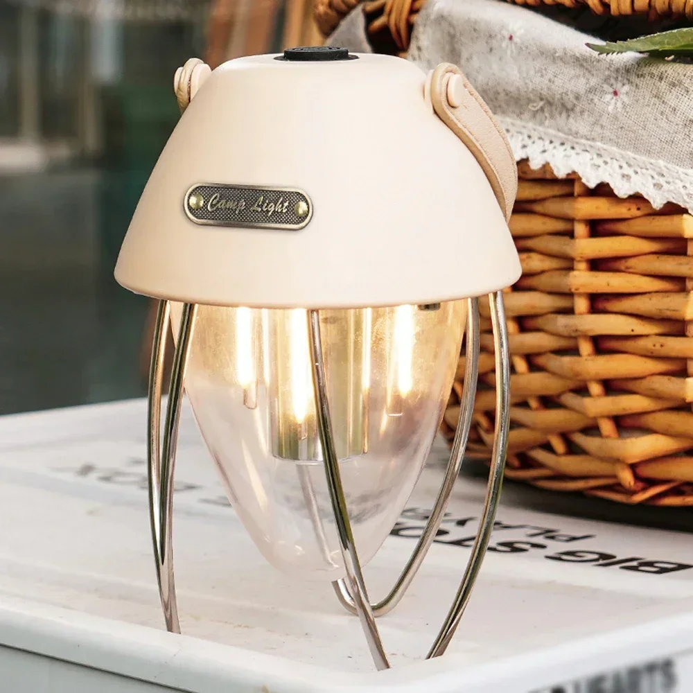 

Heinast Vintage LED Camping Lantern Waterproof Rechargeable Hanging Tent Light Lamp for Outdoor Emergency Hiking Garden Patio