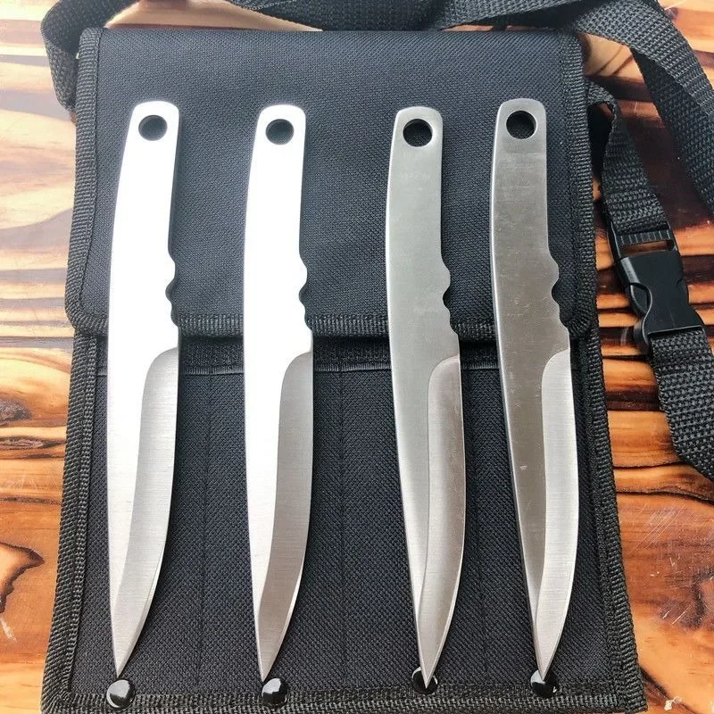 4/3 pièces un ensemble de couteaux Non affûtés couteau de poche à lame fixe à bord terne