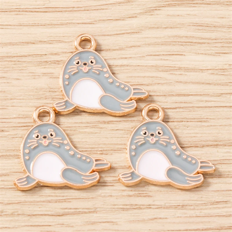 10 Stück Mix süße Meereslebewesen Charms Emaille Oktopus Hummer Krabbe Charms Anhänger für Schmuckherstellung Halsketten Ohrringe DIY Geschenke – Detail 10