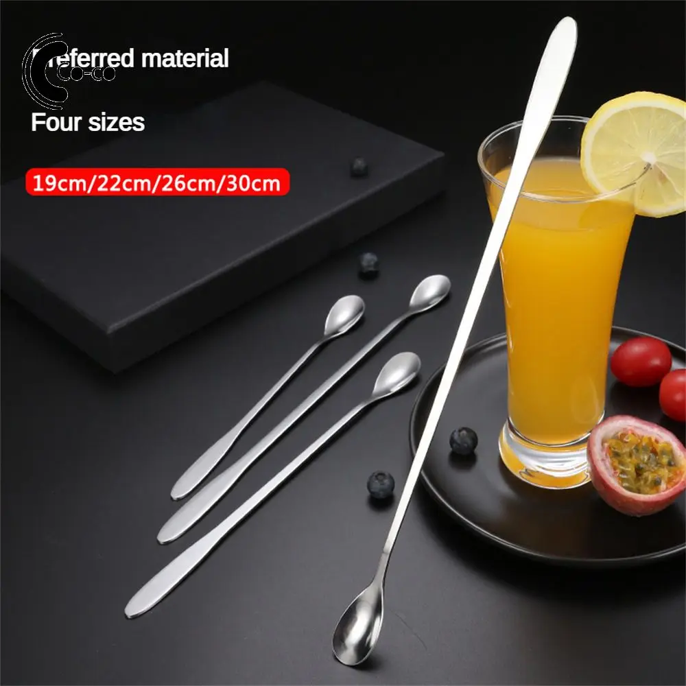 Ladle Beautifully Polished Preferred Material Mirror Reflection Kitchen Bar Utensils Extended Stirring Rod One Piece Silver