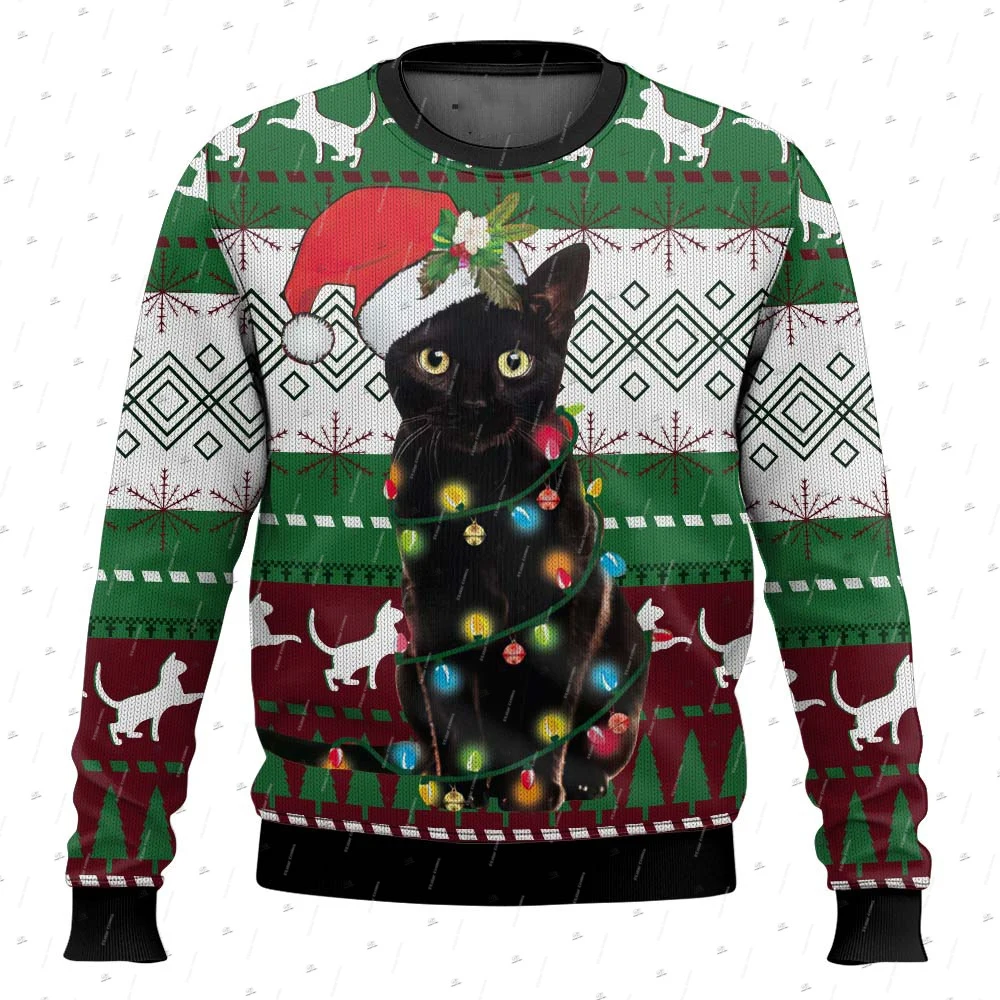 Christmas Ugly Sweater Cosplay Santa Claus Pet Anime Cartoon Skull Vintage 3DPrint Harajuku Winter Pullover Funny Long Sleeves 2