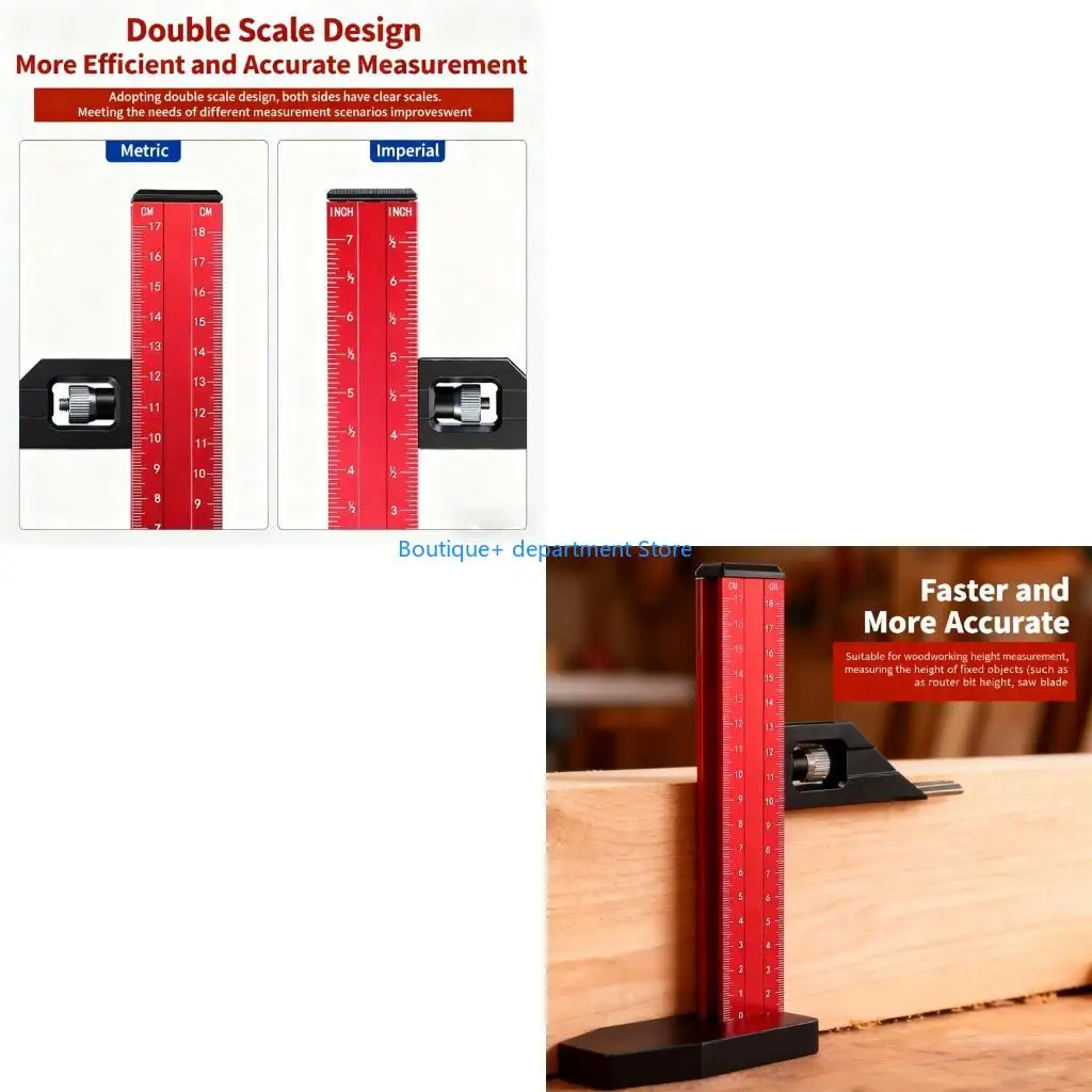 

E1PD Professional Grade Aluminum Height Gauge for Metric English Depth Measuring 1000mm Ranges