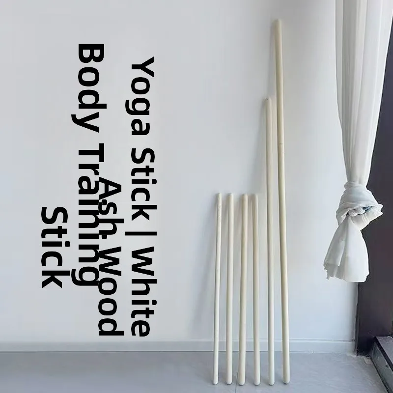 Real Wood White Wax Long Stick Fitness Stretching Martial Arts Equipment Unarmed Combat Training Tool Overhead Balance Stick