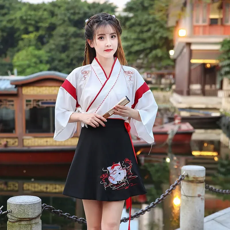 New Anime Women's clothing spring Han suit Zephyr Cat Women Lolita Girls' harajuku Black Top skirt Party Cosplay costume
