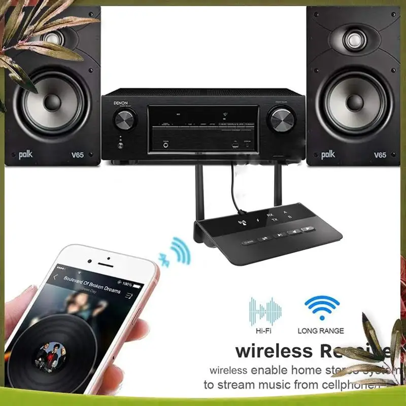 New-Bluetooth 5.2 Transmitter Receiver, 2-In-1 Wireless 200Ft Long Range Audio Adapter With CSR Chip, For Speaker Car Easy Insta