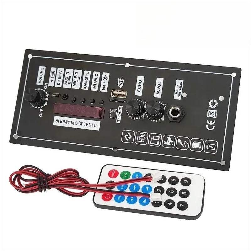 3.7V Amplifier Board Square Dance 30W Speaker Amplifier Support Bluetooth AUX U-Disk Recording 5-8Inch Speaker Home Theater DIY