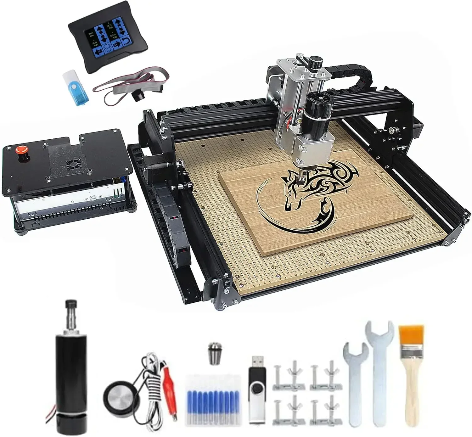 

Hot selling and durable Router Machine,500W Spindle 3-Axis Milling Engraving Machine w/Offline Controller/E-Stop/Limit