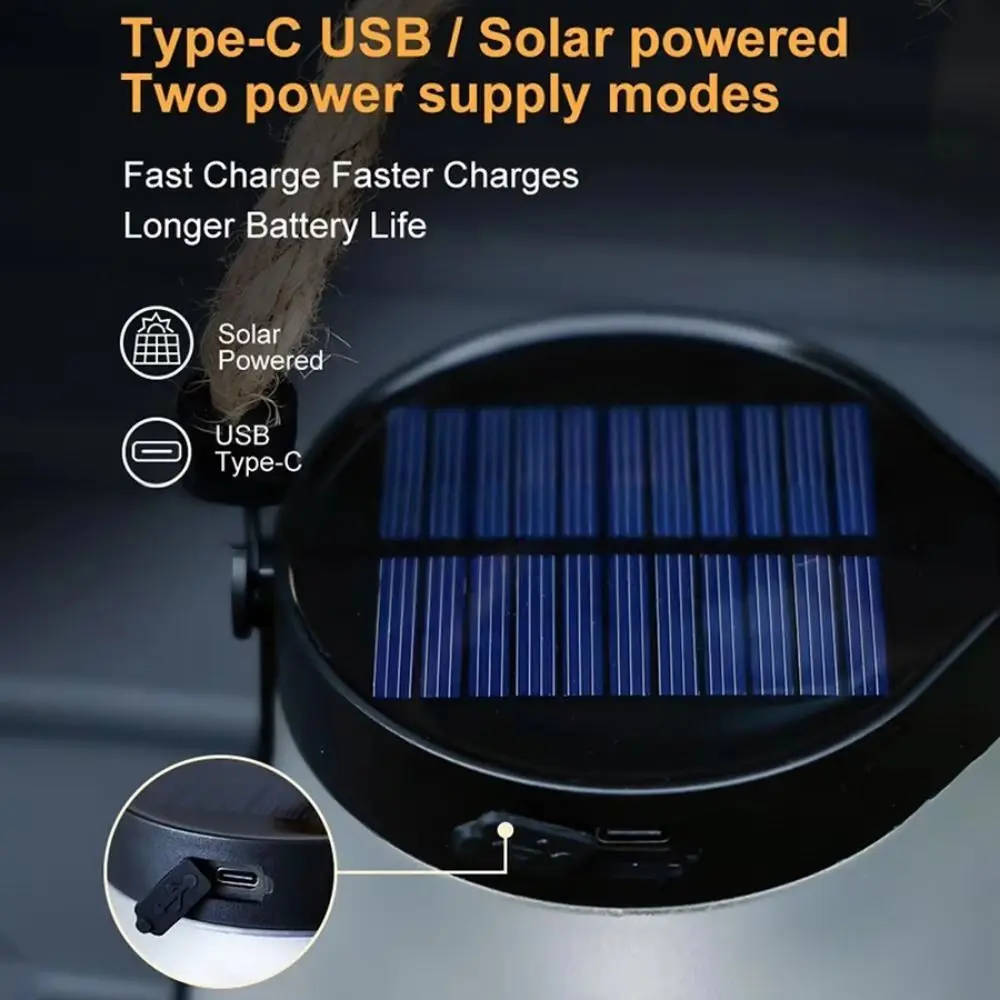 

Solar Powered Flame Lights Camping Light Rope USB Rechargeable Hanging Lantern Plastic Waterproof Solar Flame Lights Outdoor