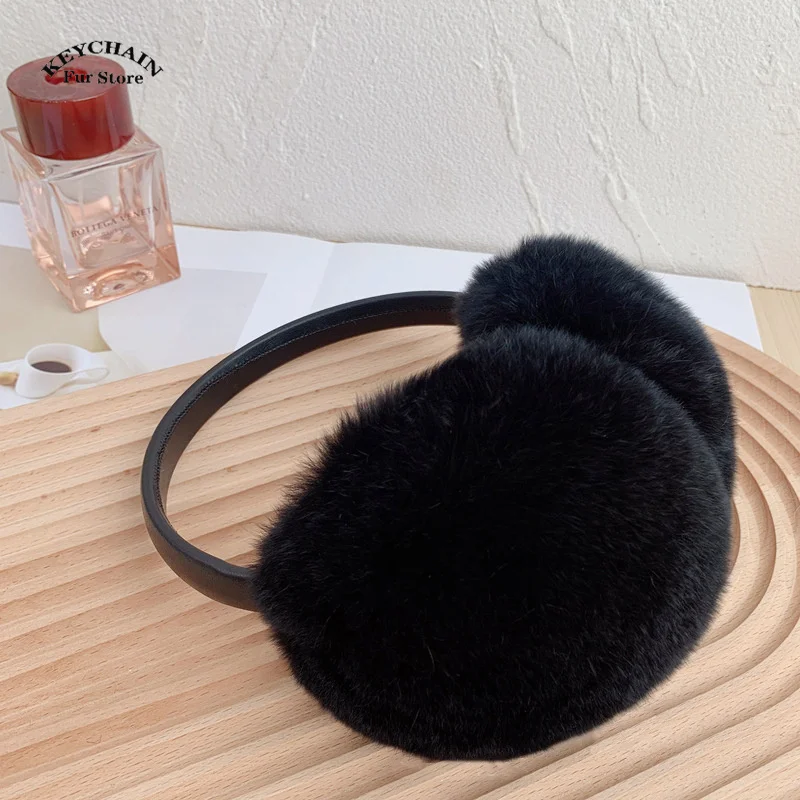 100% protetores de orelha de pele natural para mulheres inverno pele earmuffs macio quente peludo protetores de orelha real rex coelho capas de orelha para meninas presente