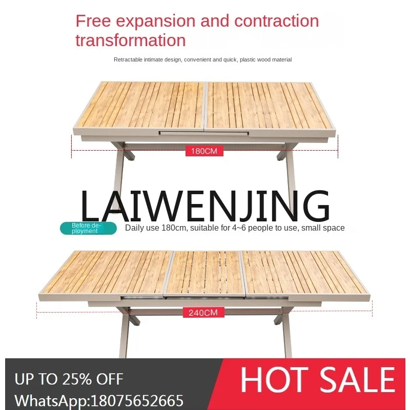 RWJ في الهواء الطلق فناء الحديد الشمال بسيط الترفيه في الهواء الطلق قابل للسحب طاولة طويلة