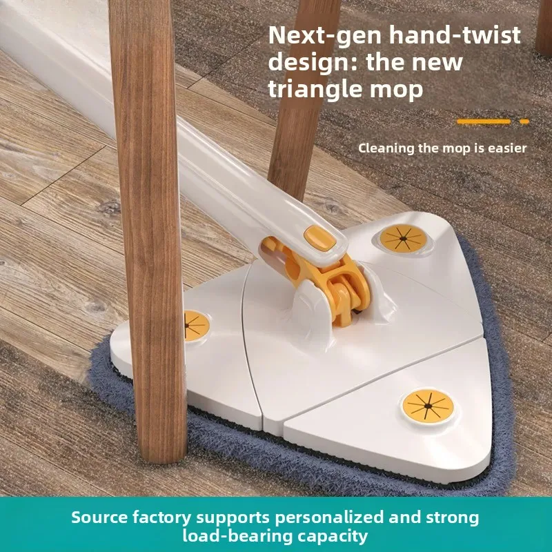 For Imitation Hand Twist Free Hand Wash Mop Household Wringing Water Lazy Rotating Triangular Mop Wholesale