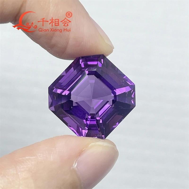 

20.88ct asscher shape millennium cutting beautiful Natural Amethyst gemstone loose stone for jewelry making GRC certificated