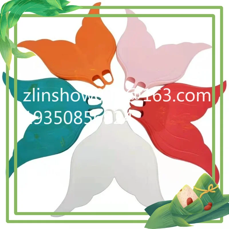 

Spot Professional Mermaid Flippers Training Single Webbed Swimming Flippers Soft Rubber