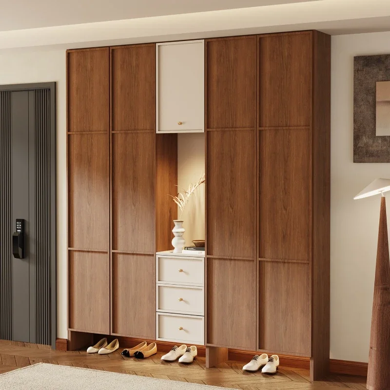 Wear a shoe cabinet  entrance of  solid wood, and integrate the entrance cabinet with the household storage cabinet.