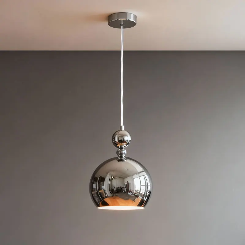 

Vintage Chrome Pendant Light Nordic Designer's Minimalist Creative Living Room Dining Room Bar Lighting Bauhaus Droplight