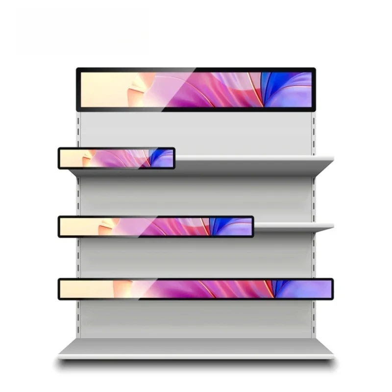 

Wall Mounted Shelf Display – [XX] Inch Stretched Bar LCD, Retail Merchandising