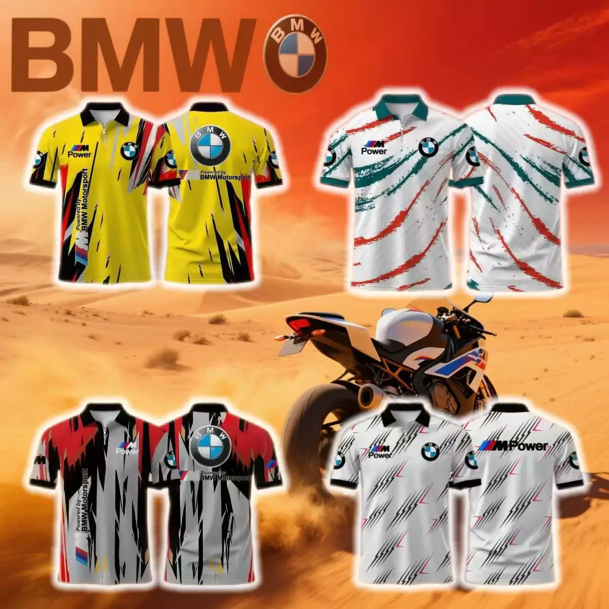 

25 Summer BMW Motorcycle Riding Suit POLO Shirt T-Shirt Racing Suit Fast Drying Men's Breathable Fashion Cloth Short Sleeves Y2K